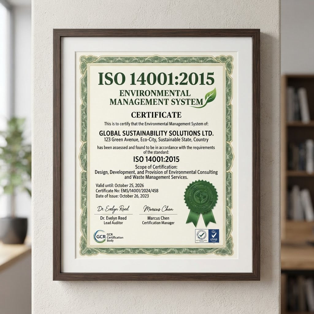 ISO 14001:2015 certificate
