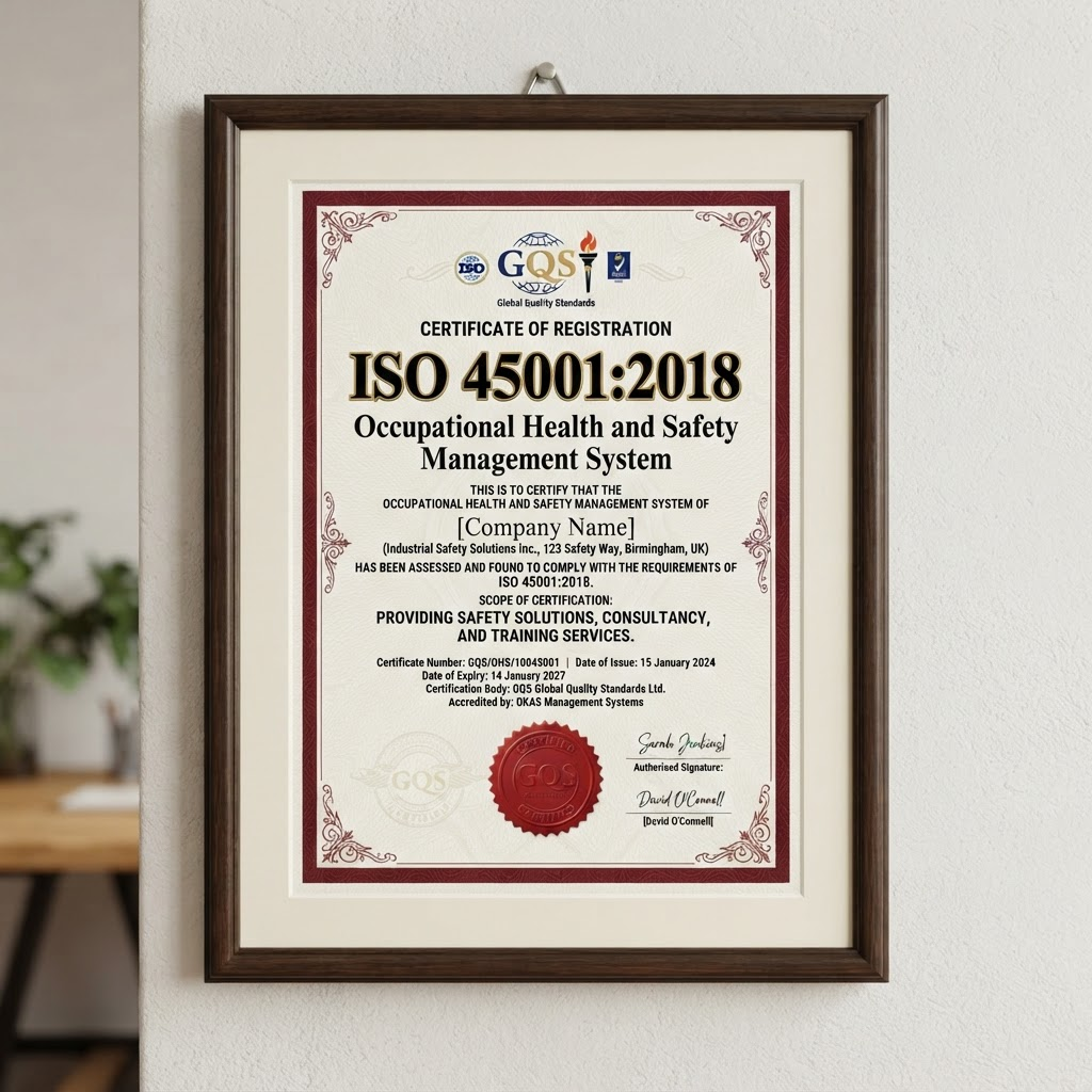 ISO 45001:2018 certificate